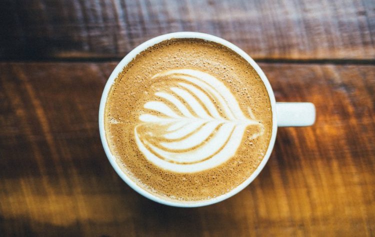 Beautiful latte art rosetta pattern